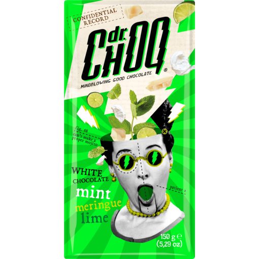 Dr. Choq - Fehér csokoládé tábla Menta-Lime-Meringue darabokkal 150g