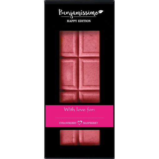Benjamissimo Happy Edition - BIO Fehér csokoládé Eper-Málna 60g