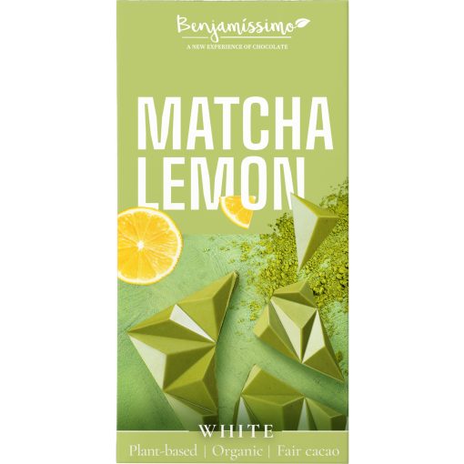 Benjamissimo BIO Fehér Csokoládé Citrommal és Matcha teával 60g